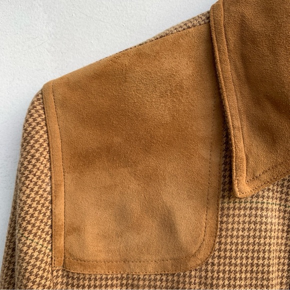 Lauren Ralph Lauren Hunting Jacket Tweed Herringbone Cotton Belted Size M - Picture 5 of 8